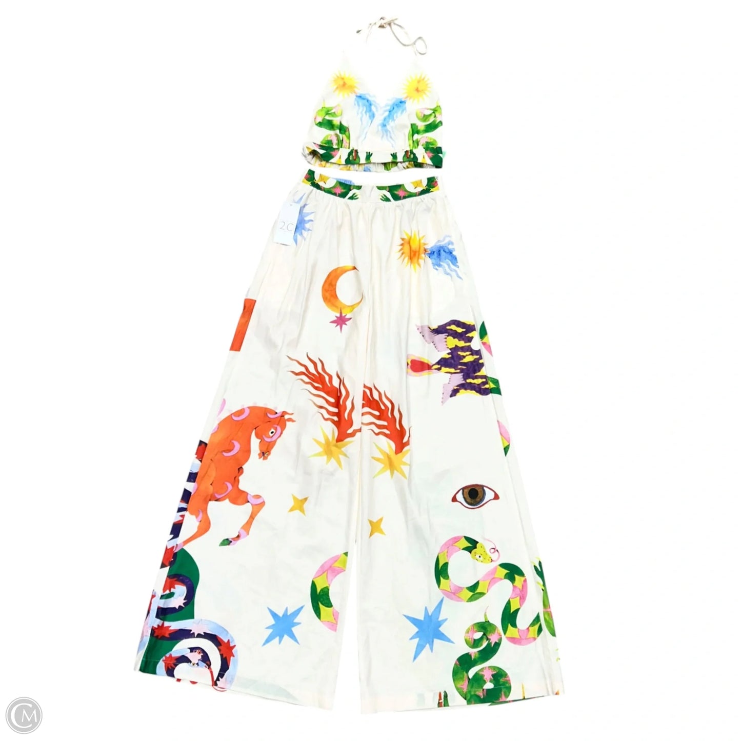 Pants Set 2pc By 2/c In Cream, Size: S