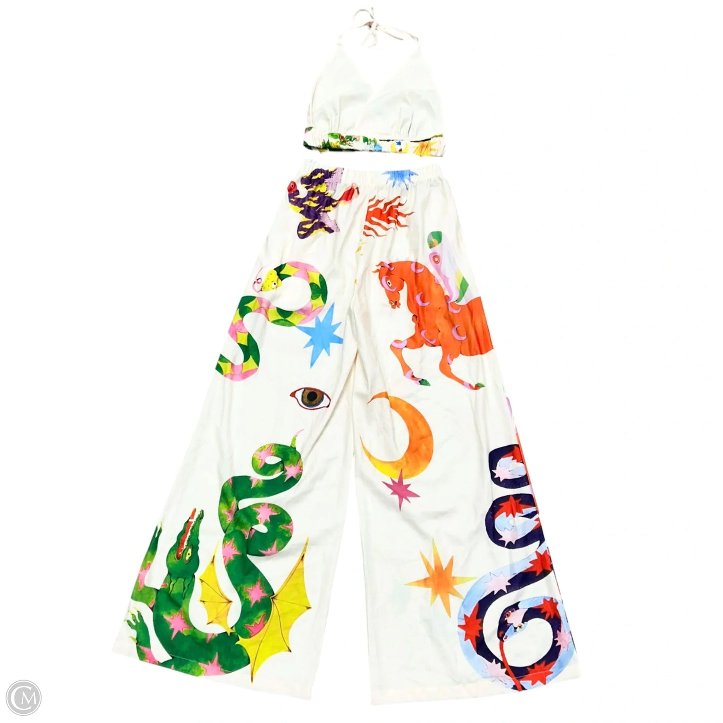 Pants Set 2pc By 2/c In Cream, Size: S
