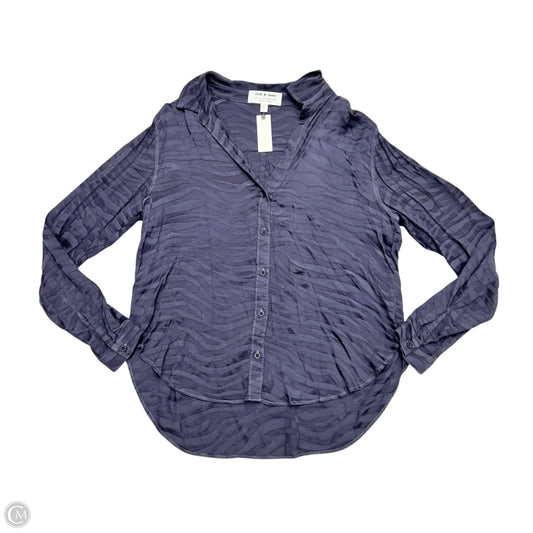 Blouse Long Sleeve By Cloth & Stone In Zebra Print, Size: L