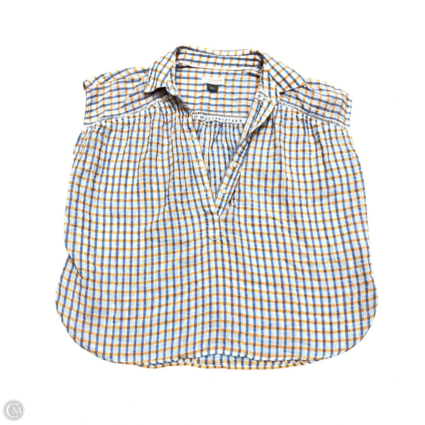 Top Short Sleeve By Pilcro In Blue & Orange, Size: S