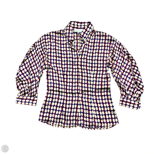 Blouse Long Sleeve By Malo In Blue & Red, Size: S
