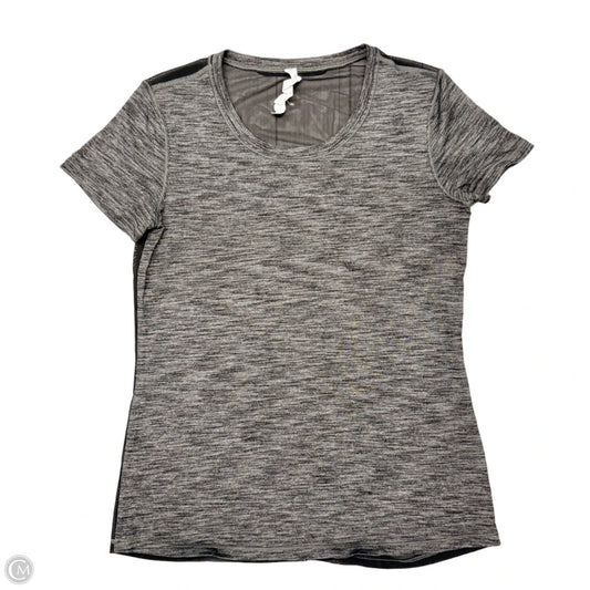 Athletic Top Short Sleeve By Lululemon In Black & Grey, Size: M