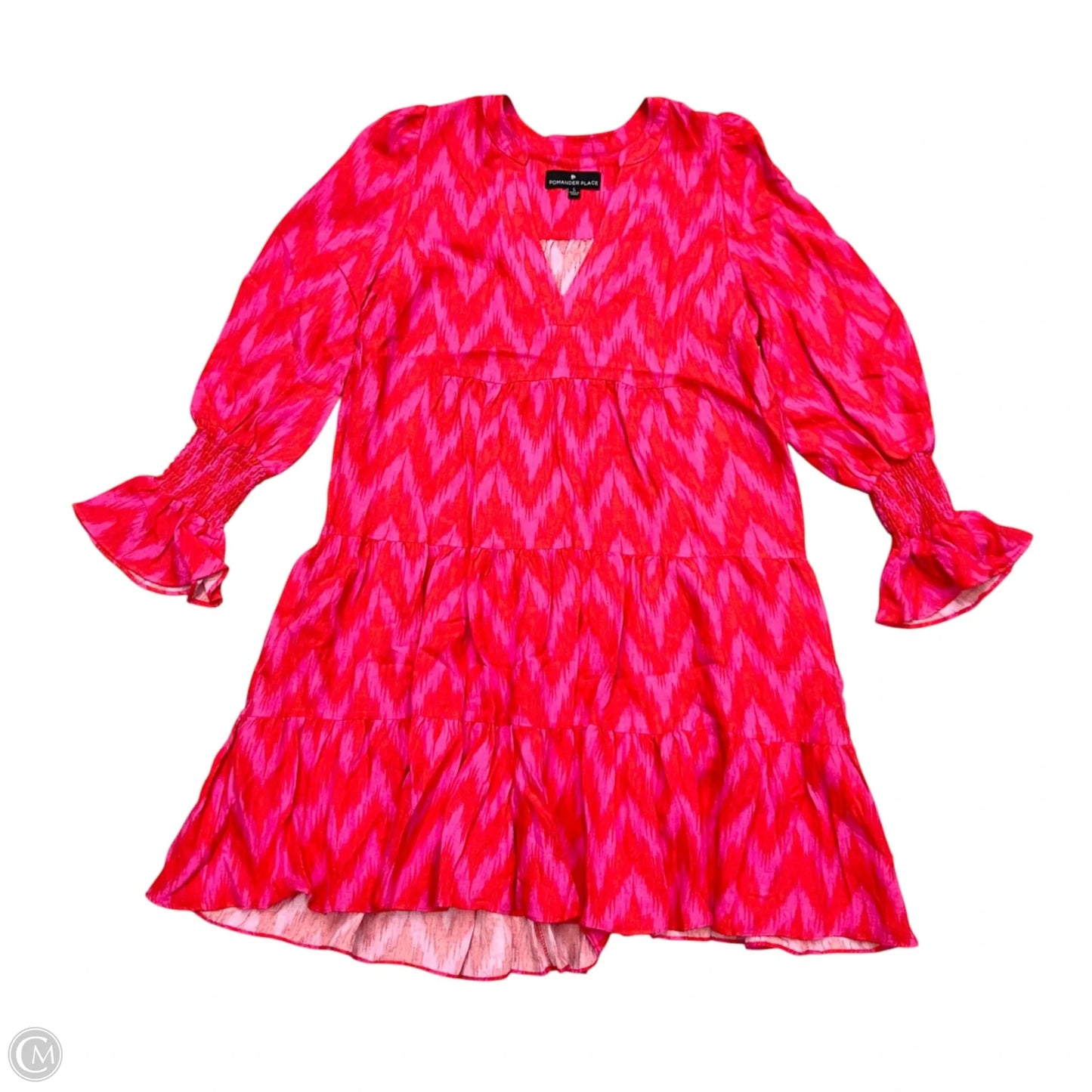 Dress Casual Midi By Pomander Place In Pink & Red, Size: S
