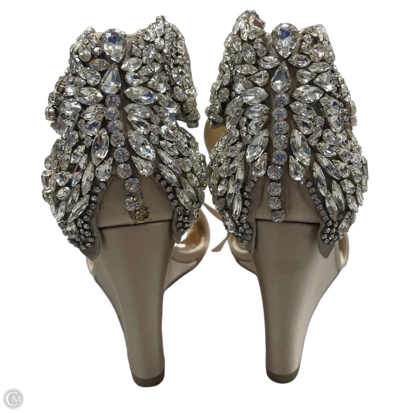 Sandals Heels Wedge By Badgley Mischka In Cream, Size: 8