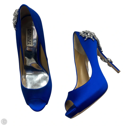 Shoes Heels Stiletto By Badgley Mischka In Blue & Silver, Size: 8.5