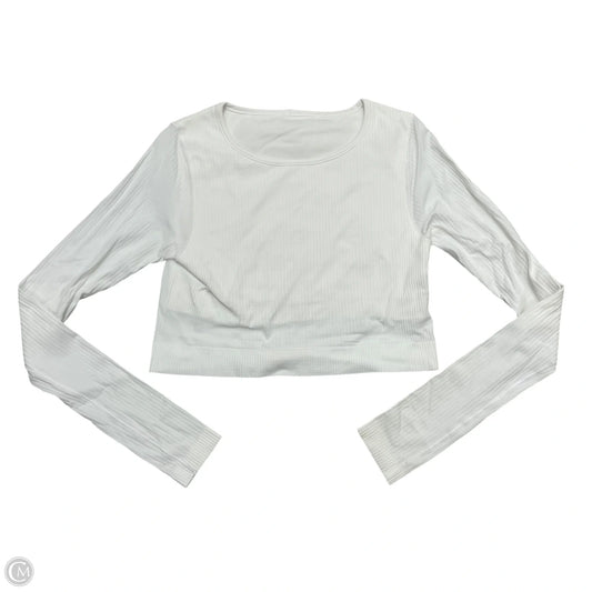 Athletic Top Long Sleeve Collar By Lululemon In White, Size: M