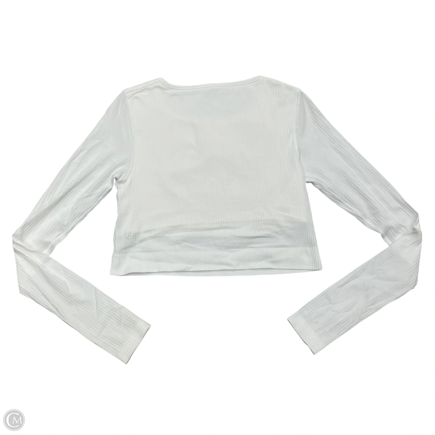 Athletic Top Long Sleeve Collar By Lululemon In White, Size: M