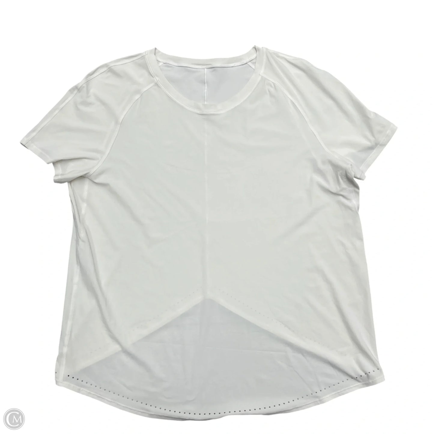 Athletic Top Short Sleeve By Lululemon In White, Size: M