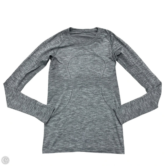 Athletic Top Long Sleeve Collar By Lululemon In Grey, Size: S