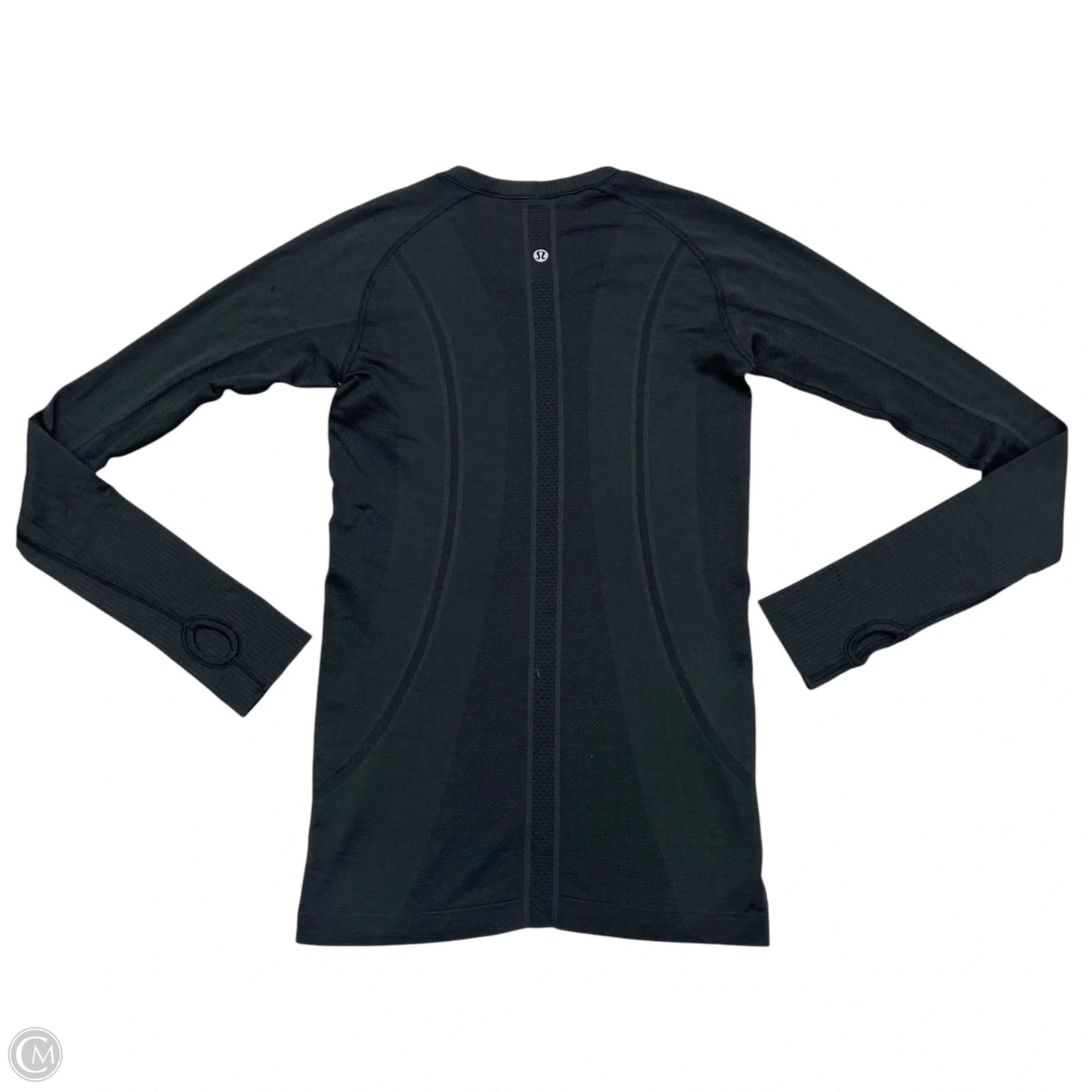 Athletic Top Long Sleeve Collar By Lululemon In Black, Size: S