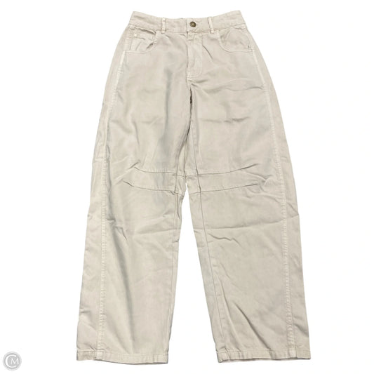 Jeans Wide Leg By Free People In Cream Denim, Size: Xs