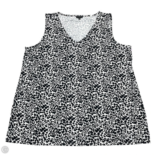 Blouse Sleeveless By Talbots In Black & White, Size: 2x