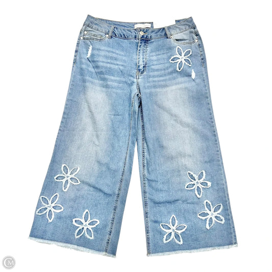 Jeans Cropped By Cato In Blue Denim, Size: 16