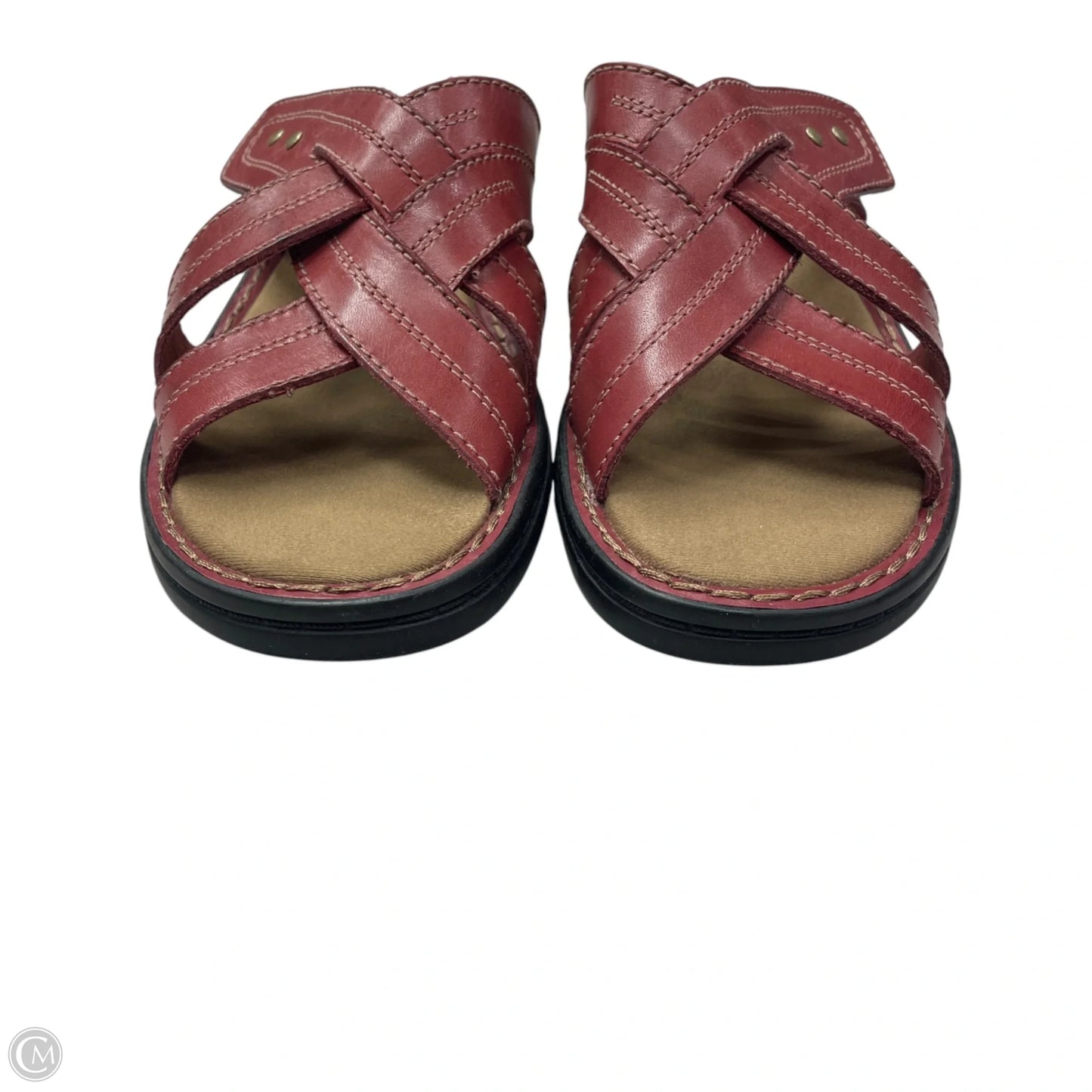 Sandals Heels Block By Clarks In Red, Size: 9