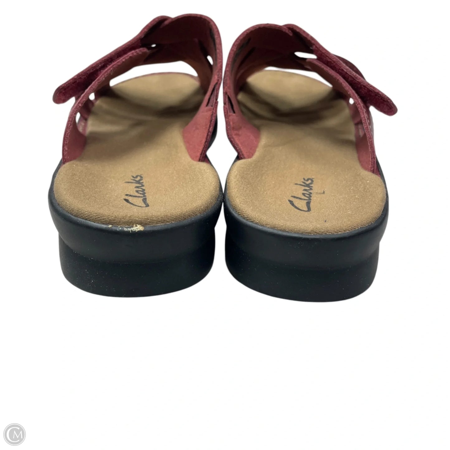 Sandals Heels Block By Clarks In Red, Size: 9