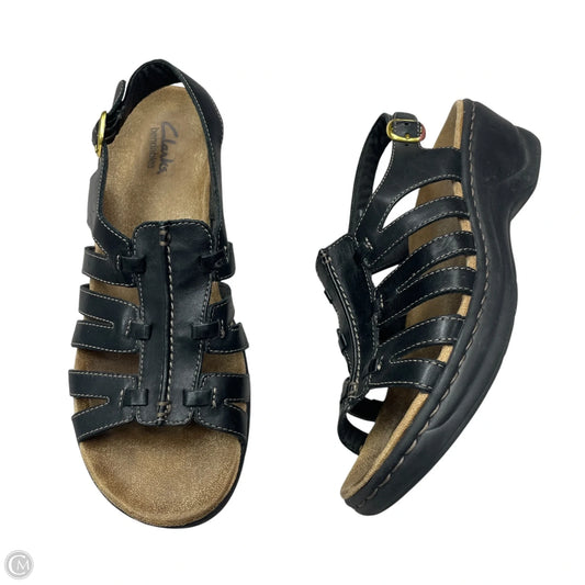 Sandals Heels Block By Clarks In Black, Size: 9