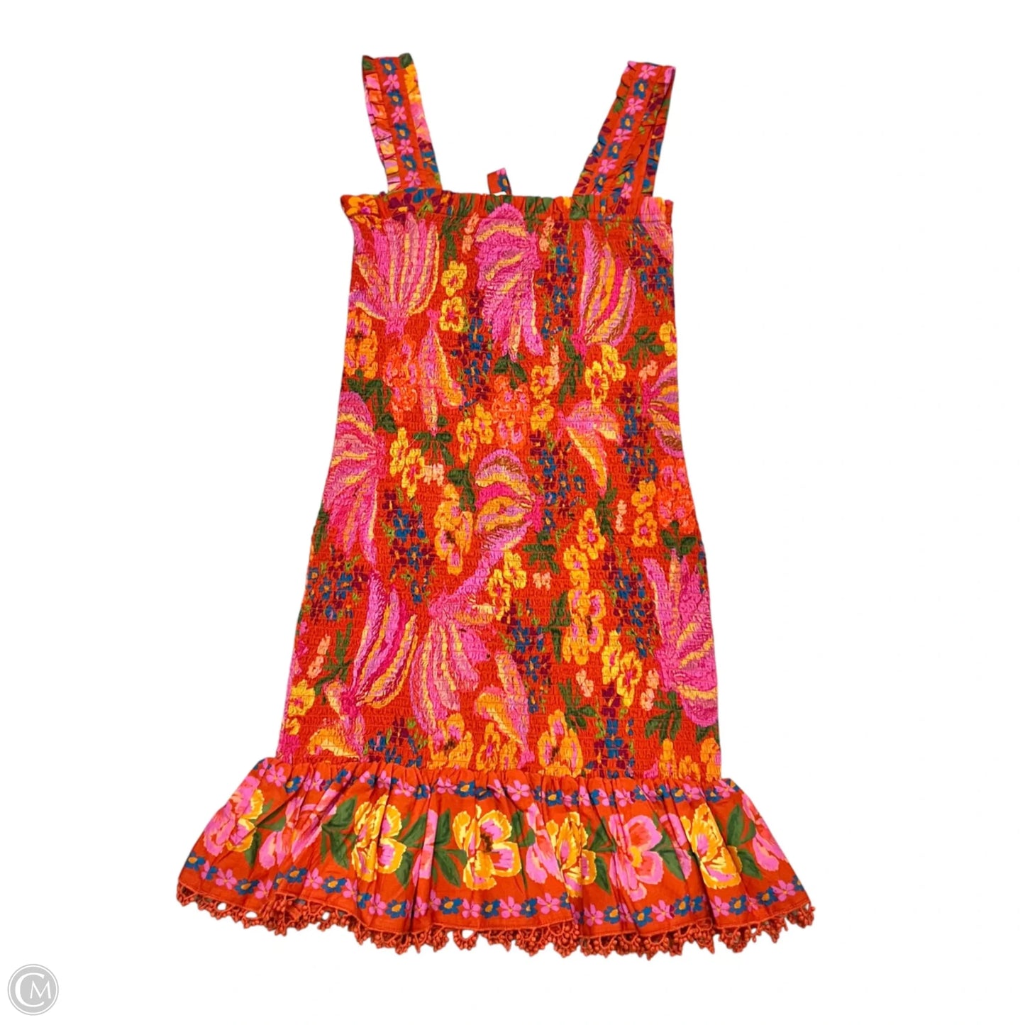 Dress Casual Short By Farm Rio In Orange & Pink, Size: Xs