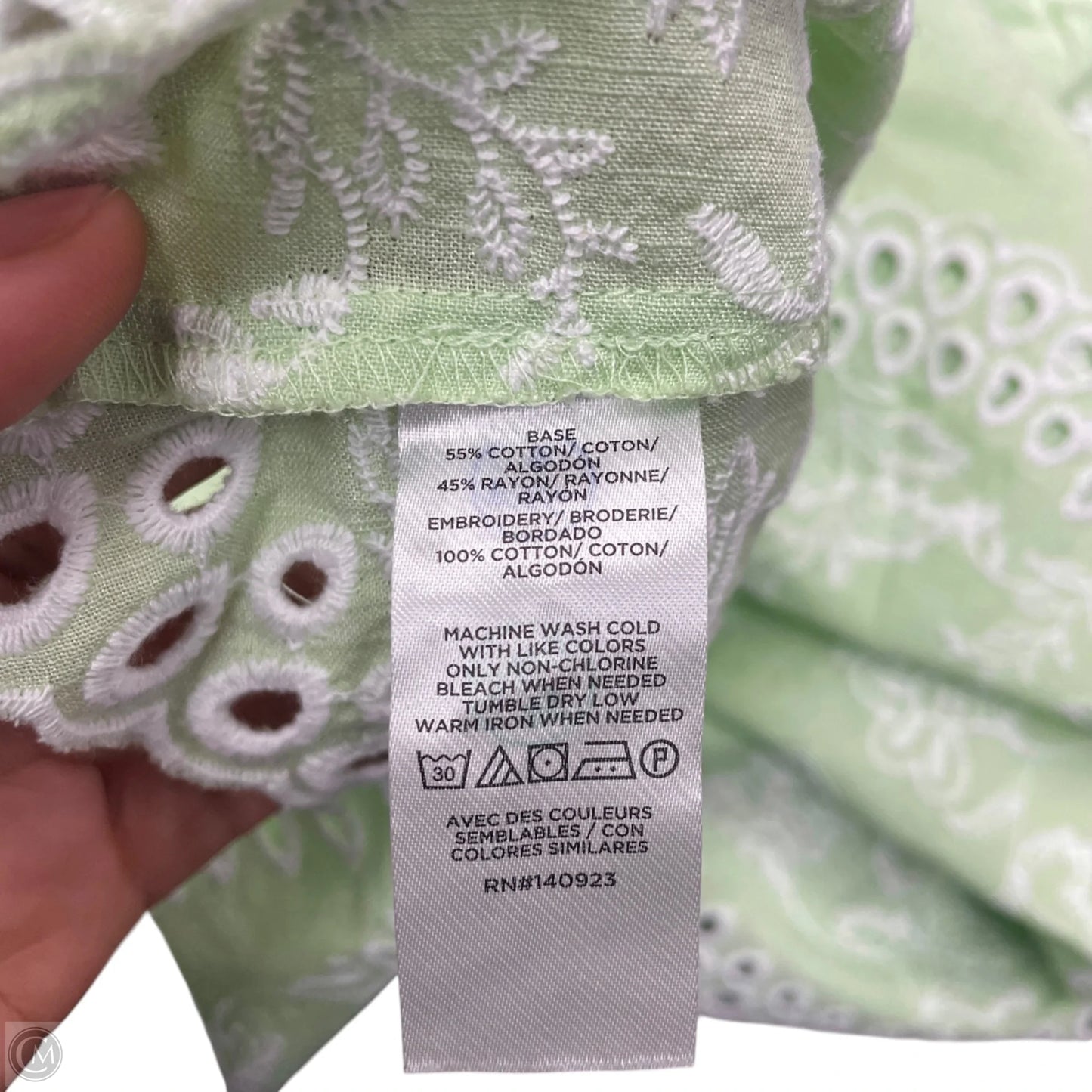 Skirt Set 2pc By Loft In Green & White, Size: Xxsp
