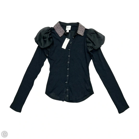 Top Long Sleeve By Maeve In Black, Size: Xxs