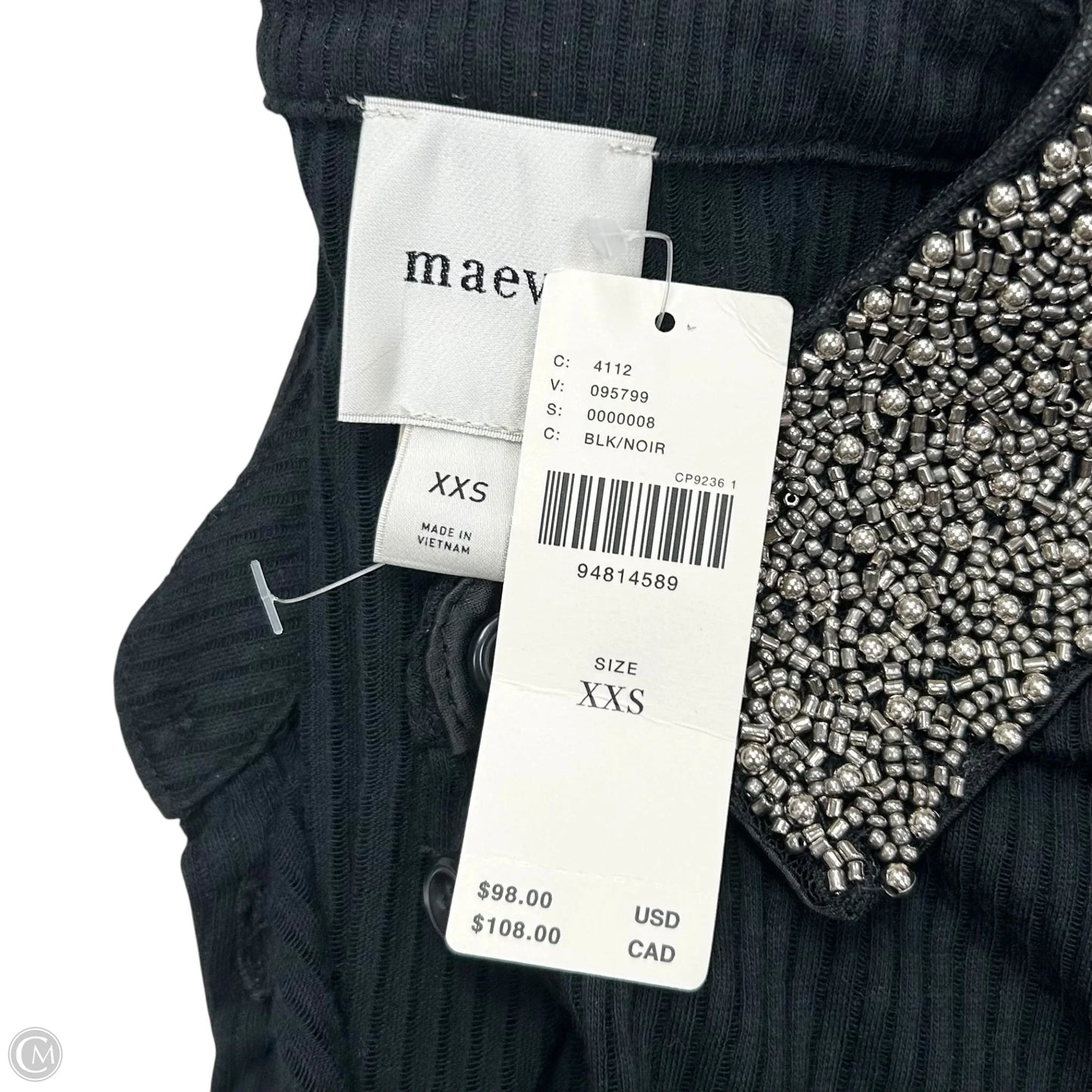 Top Long Sleeve By Maeve In Black, Size: Xxs