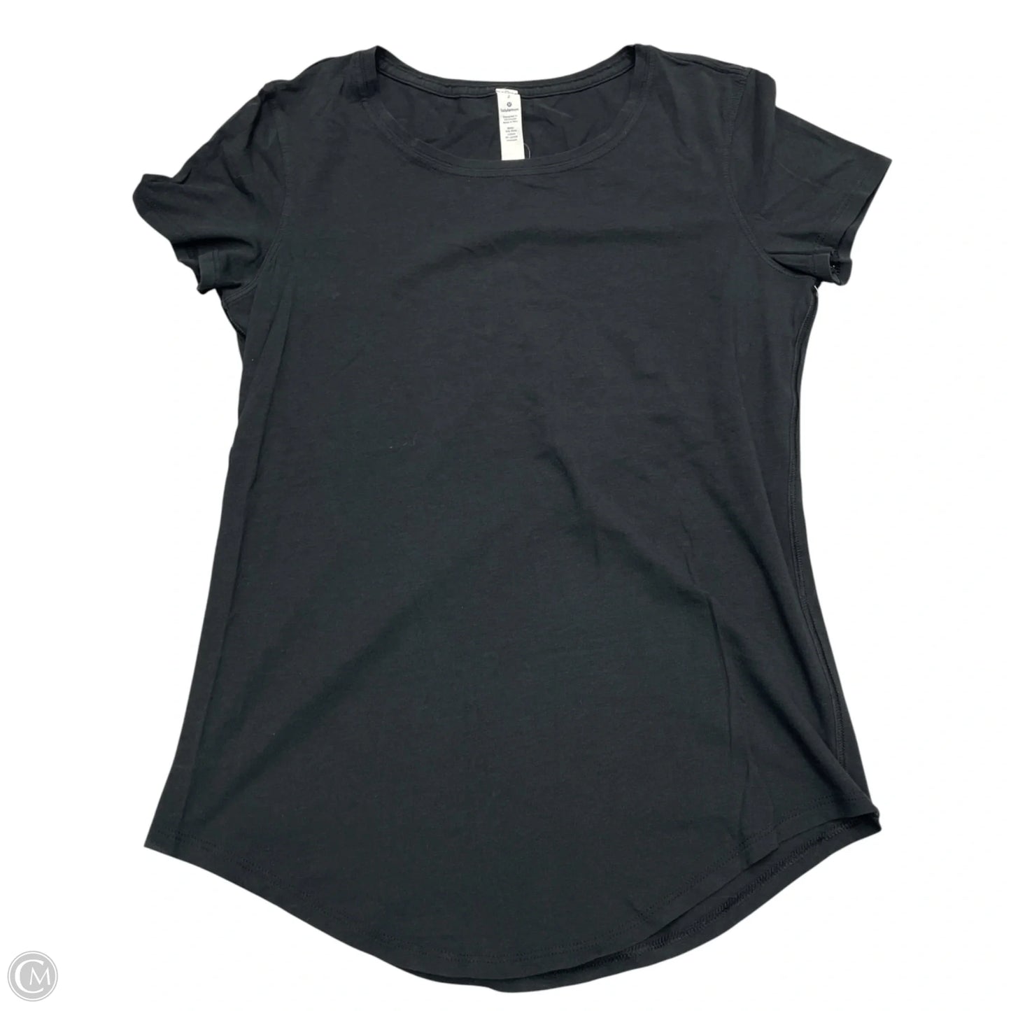 Athletic Top Short Sleeve By Lululemon In Black, Size: Xs