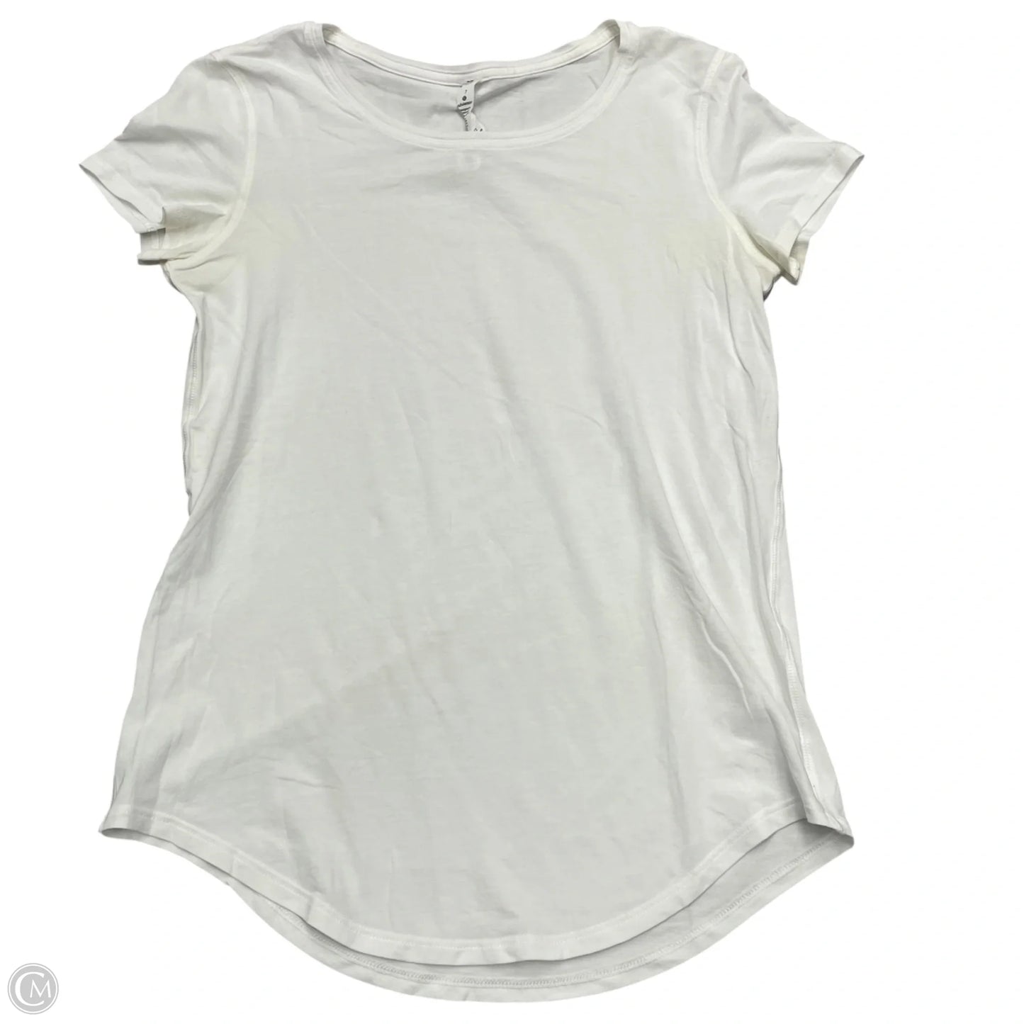 Athletic Top Short Sleeve By Lululemon In White, Size: Xs