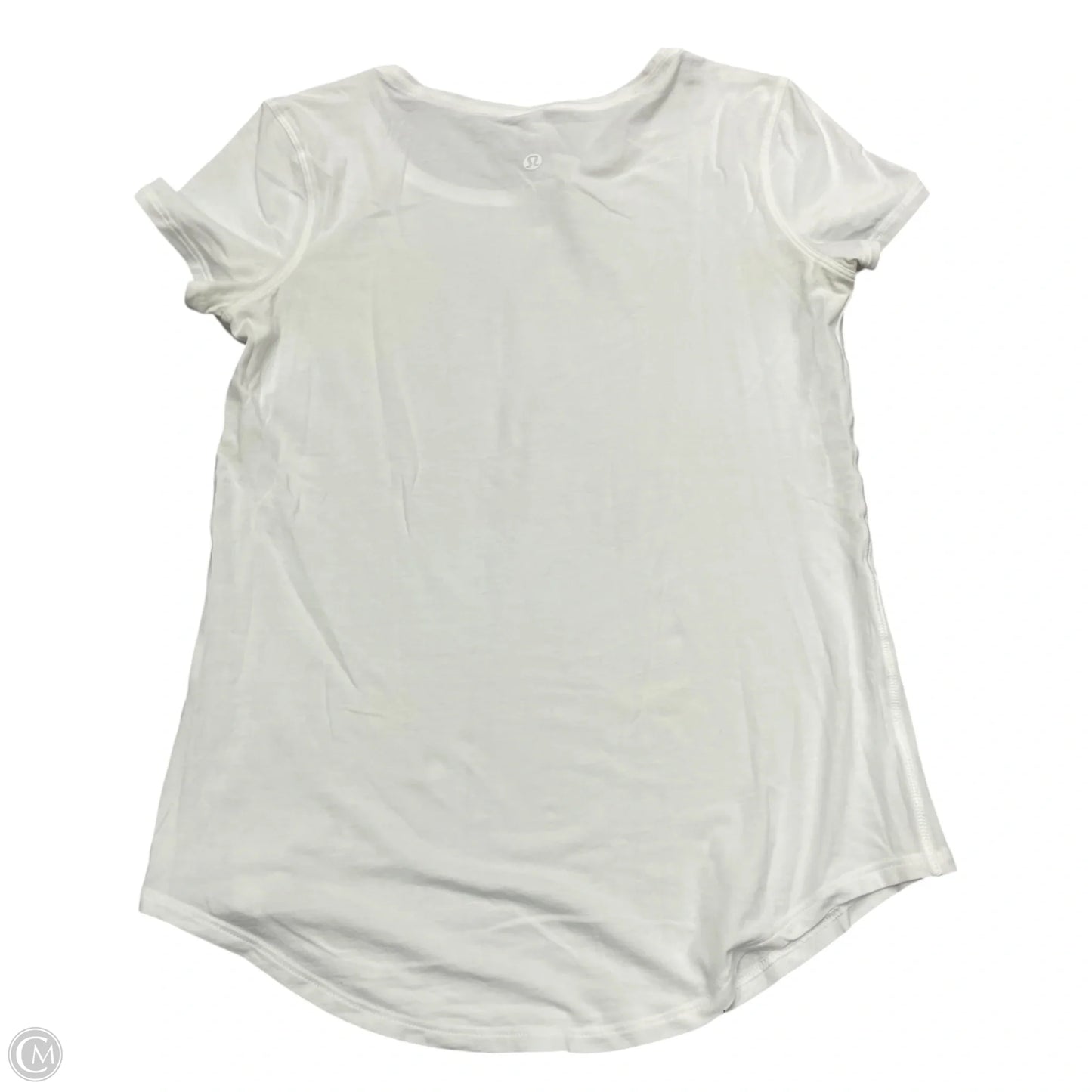 Athletic Top Short Sleeve By Lululemon In White, Size: Xs