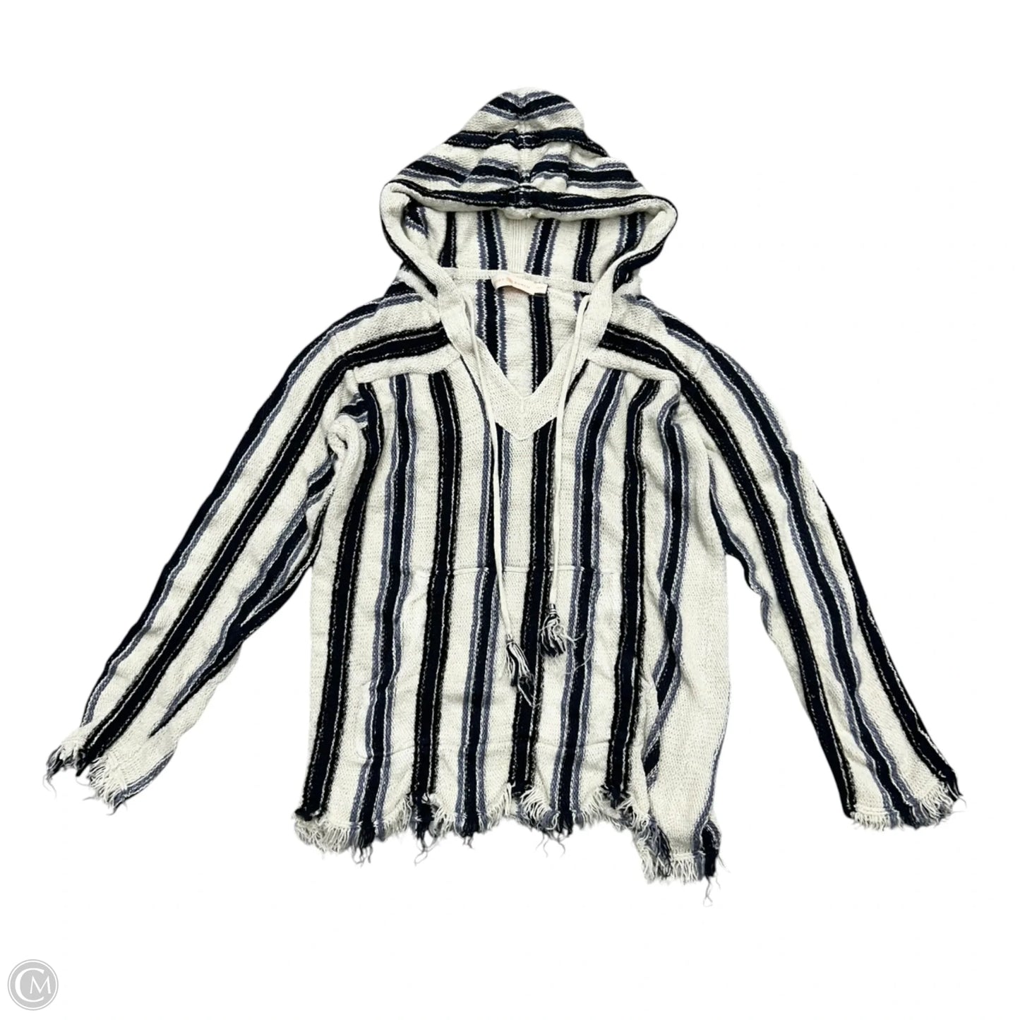 Sweatshirt Designer By Tory Burch In Blue & Cream, Size: Xs