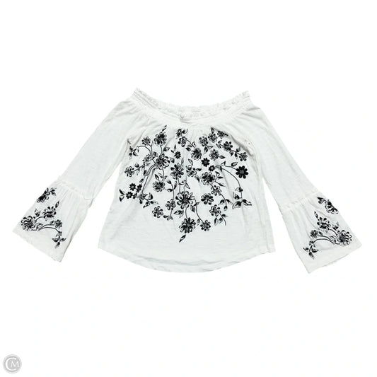 Top Long Sleeve By Anthropologie In Black & White, Size: Xs
