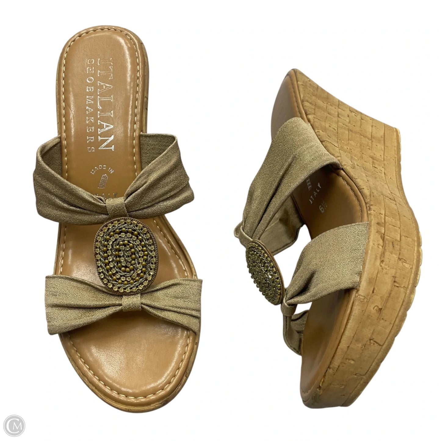 Sandals Heels Block By Korks In Tan, Size: 6