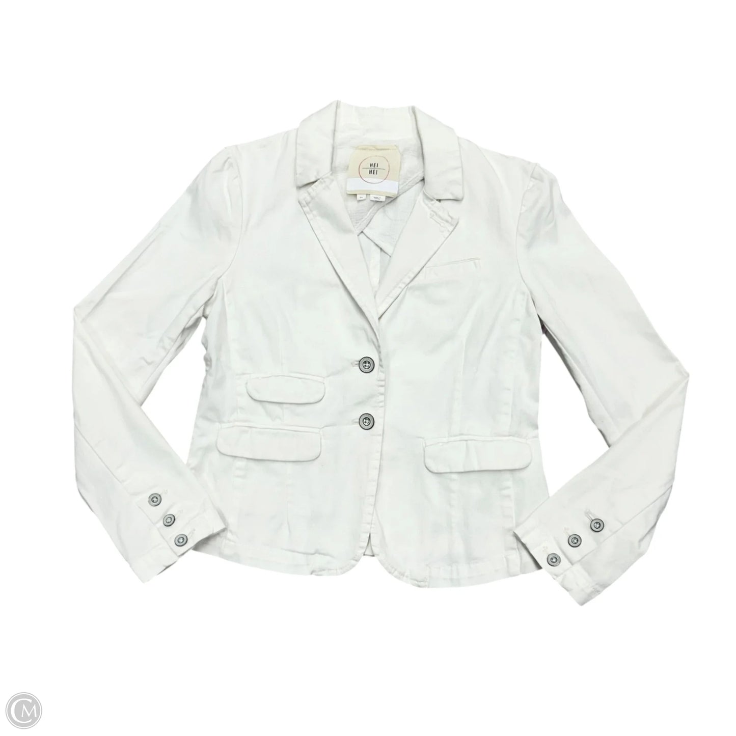 Blazer By Anthropologie In White Denim, Size: Xs