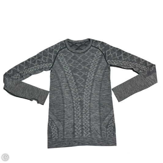 Athletic Top Long Sleeve Collar By Lululemon In Grey, Size: S
