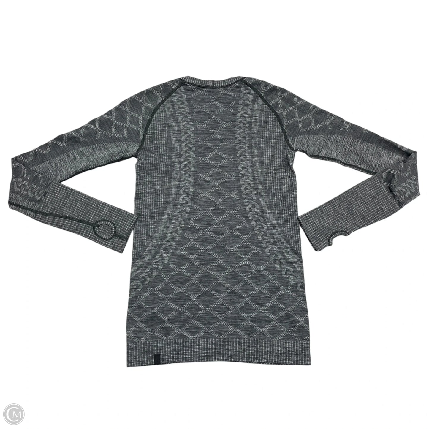 Athletic Top Long Sleeve Collar By Lululemon In Grey, Size: S