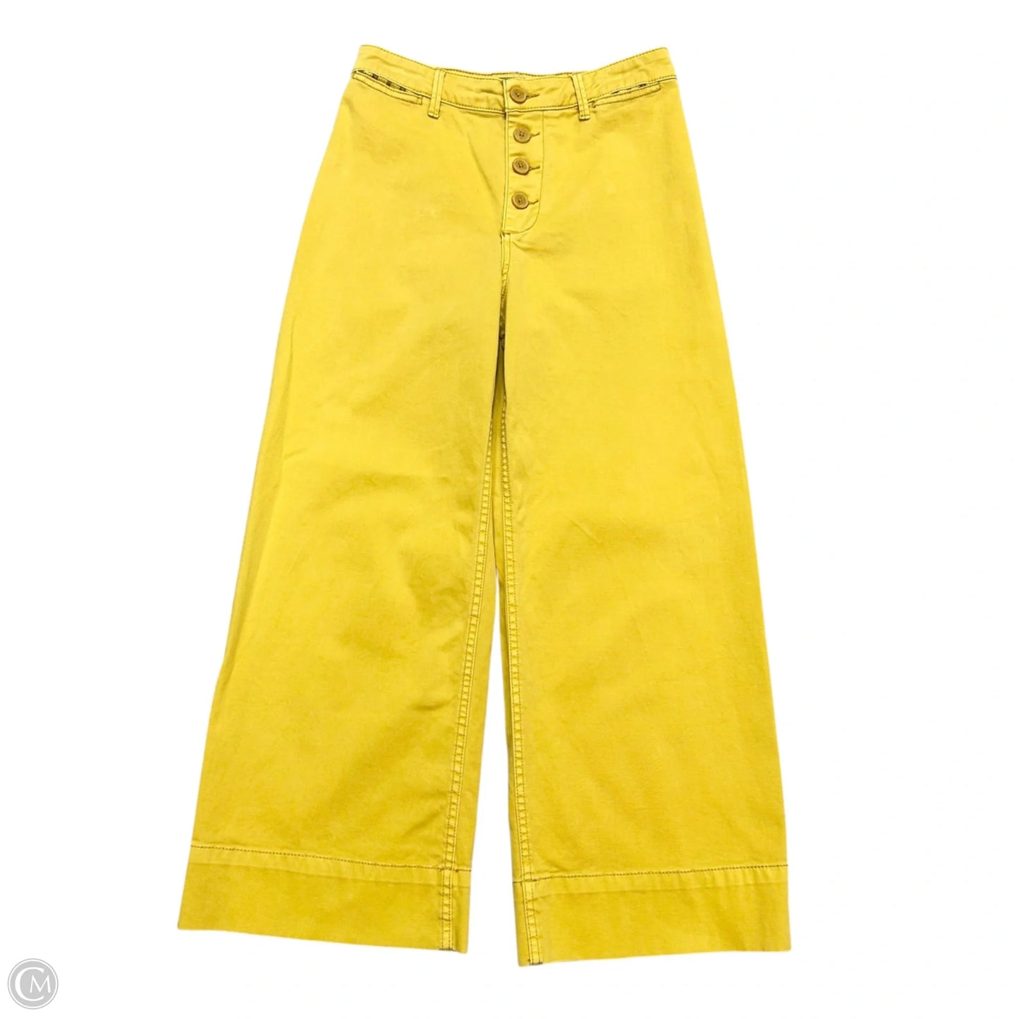 Pants Wide Leg By Anthropologie In Yellow, Size: 0