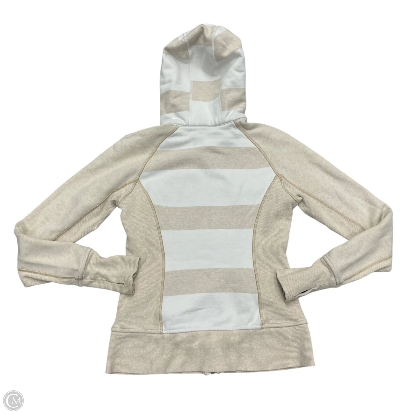 Athletic Jacket By Lululemon In Cream & White, Size: S