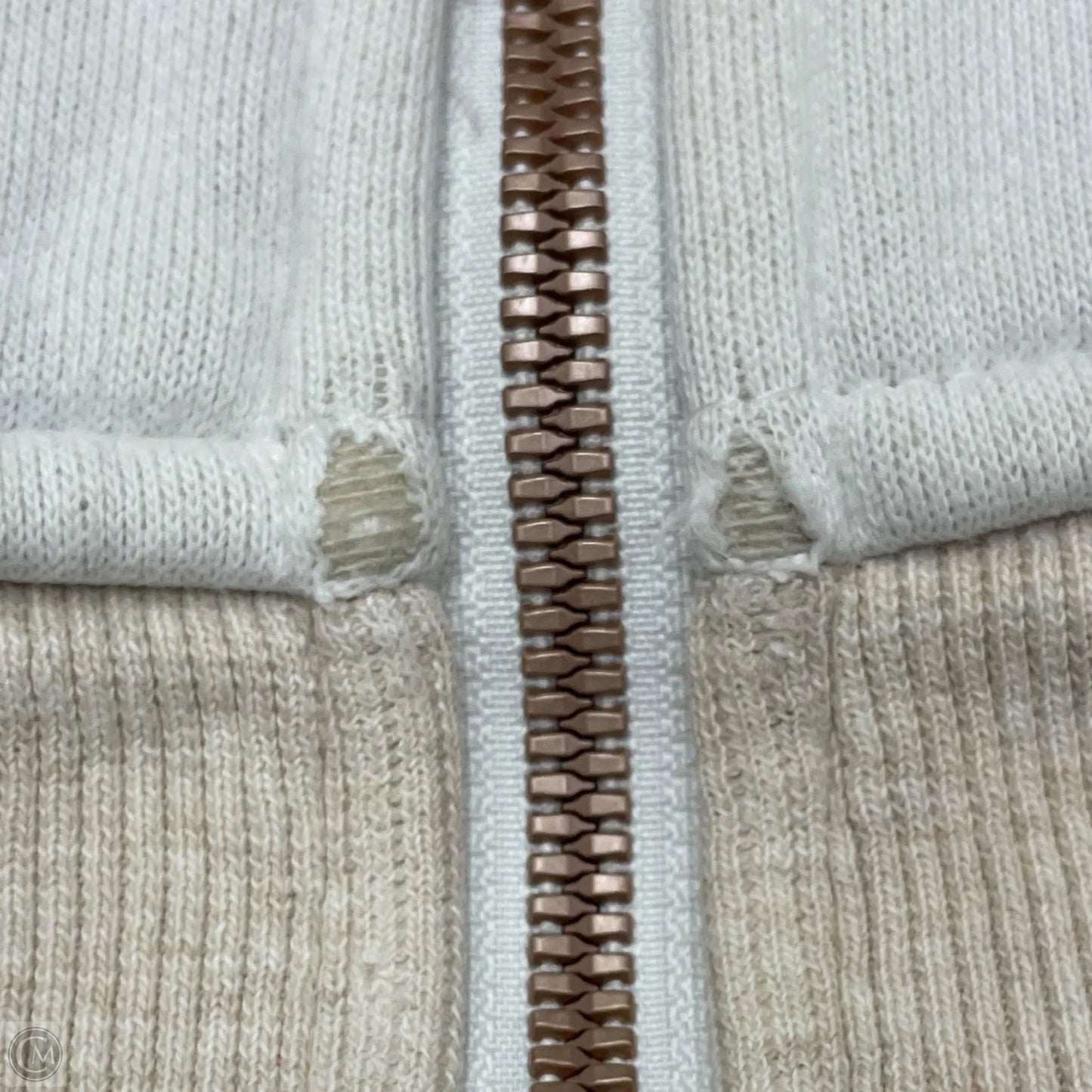 Athletic Jacket By Lululemon In Cream & White, Size: S