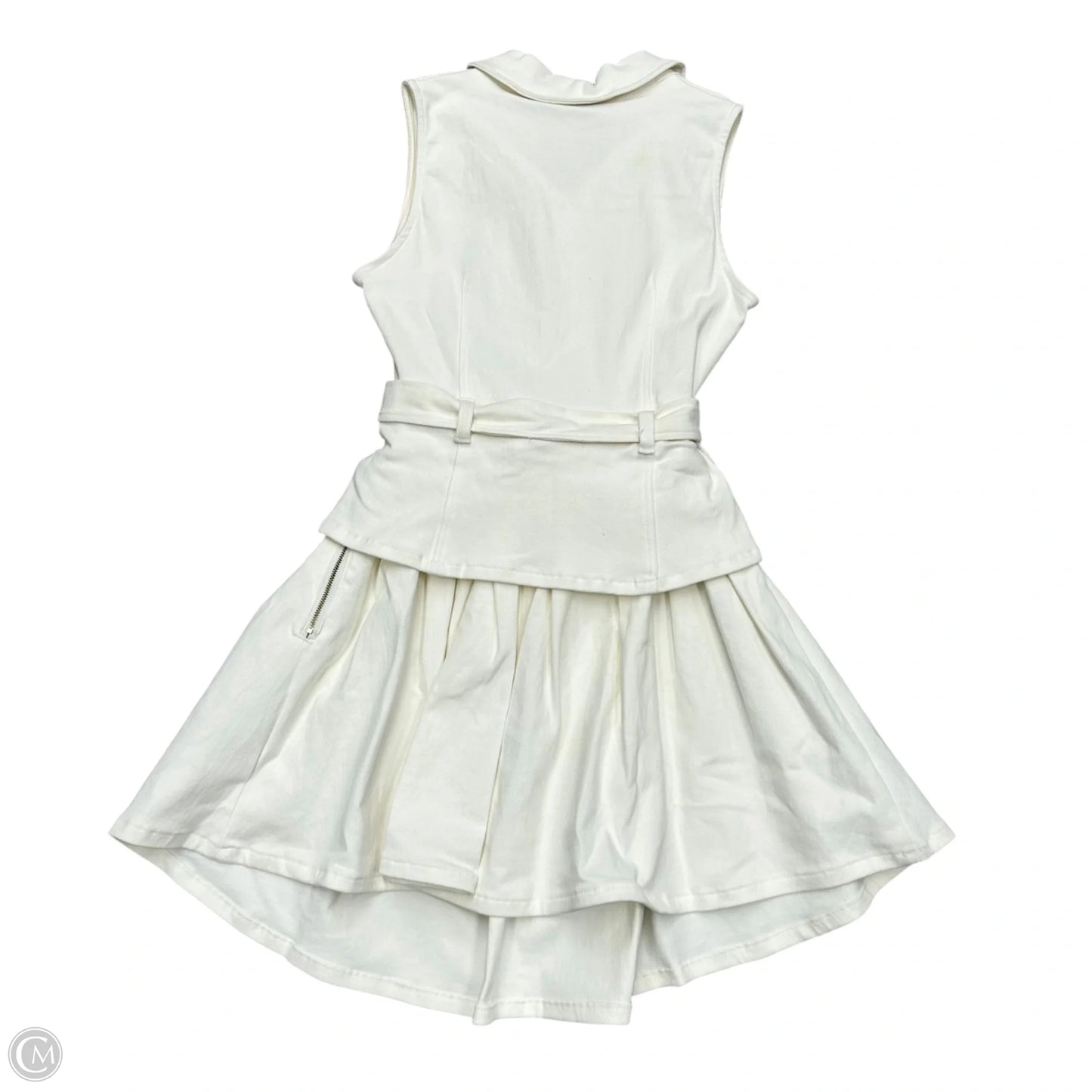 Dress Casual Midi By En Saison In White Denim, Size: S