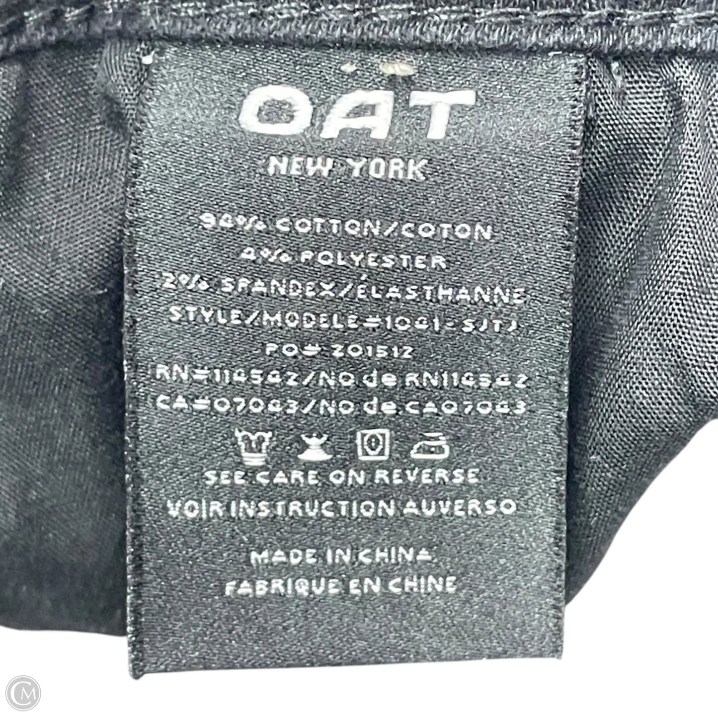 Jeans Cropped By Oat In Black Denim, Size: 0