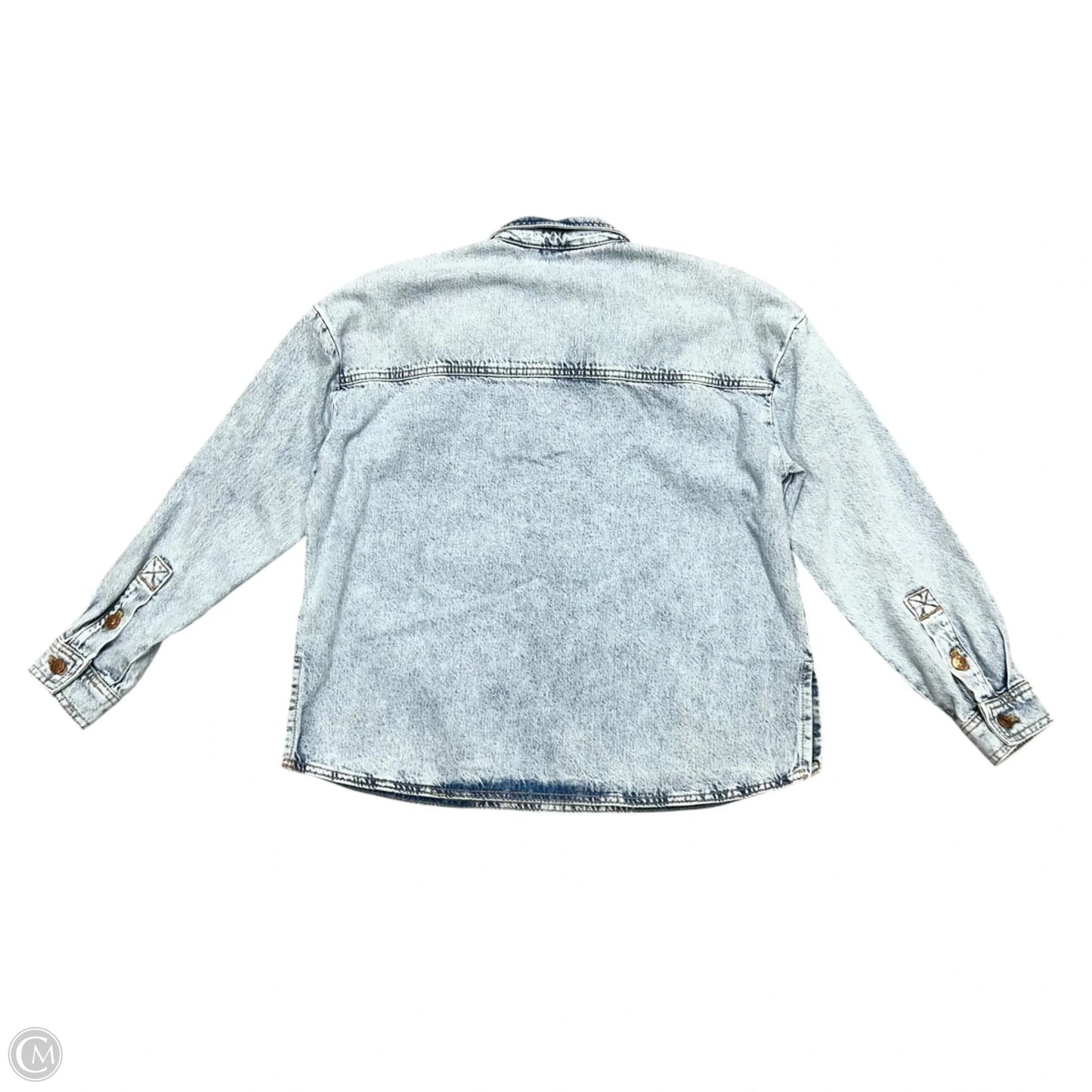 Top Long Sleeve By Pilcro In Blue Denim, Size: Xxs