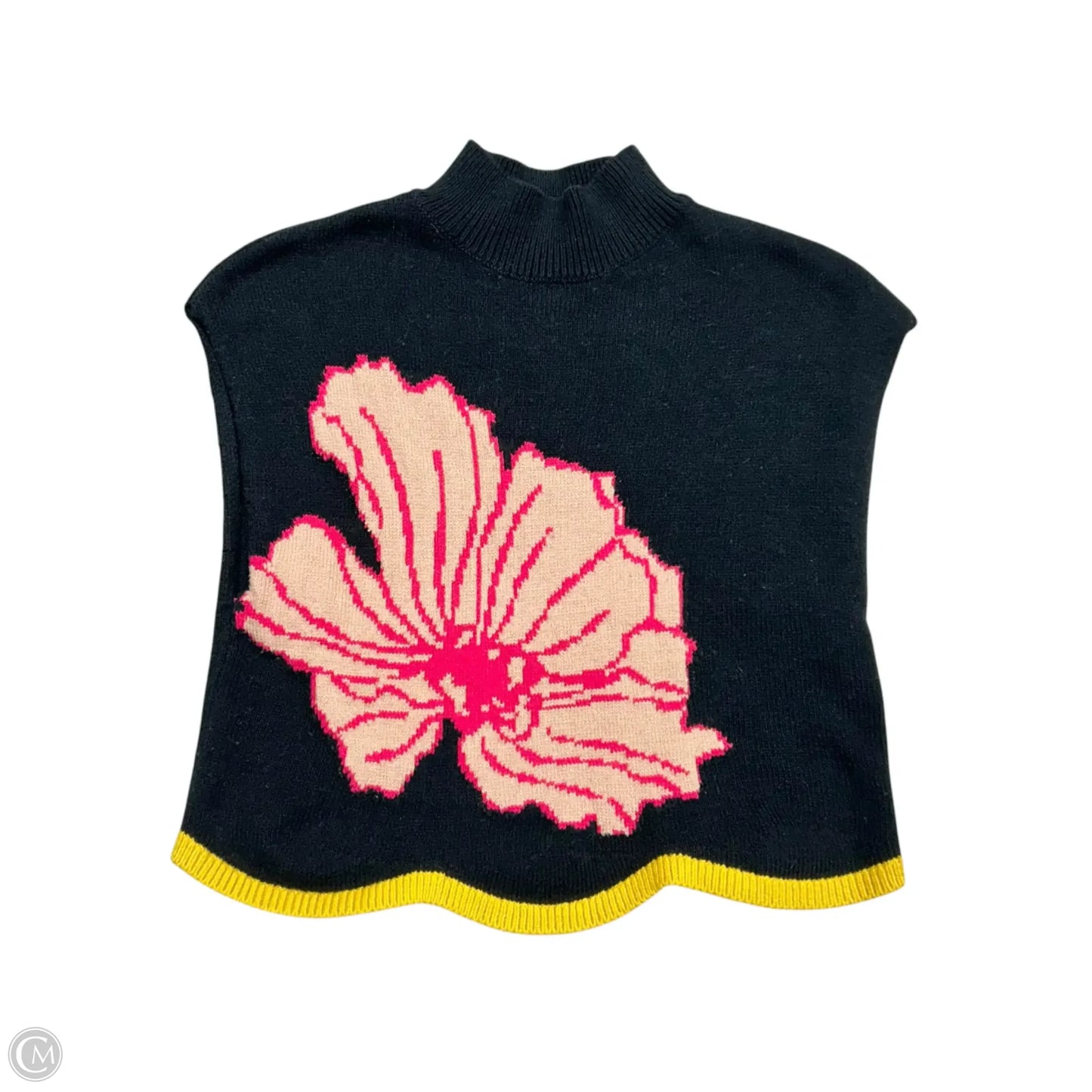 Vest Sweater By Maeve In Black & Pink, Size: Xs