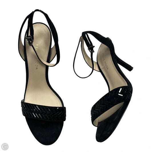 Sandals Heels Kitten By Clothes Mentor In Black, Size: 7
