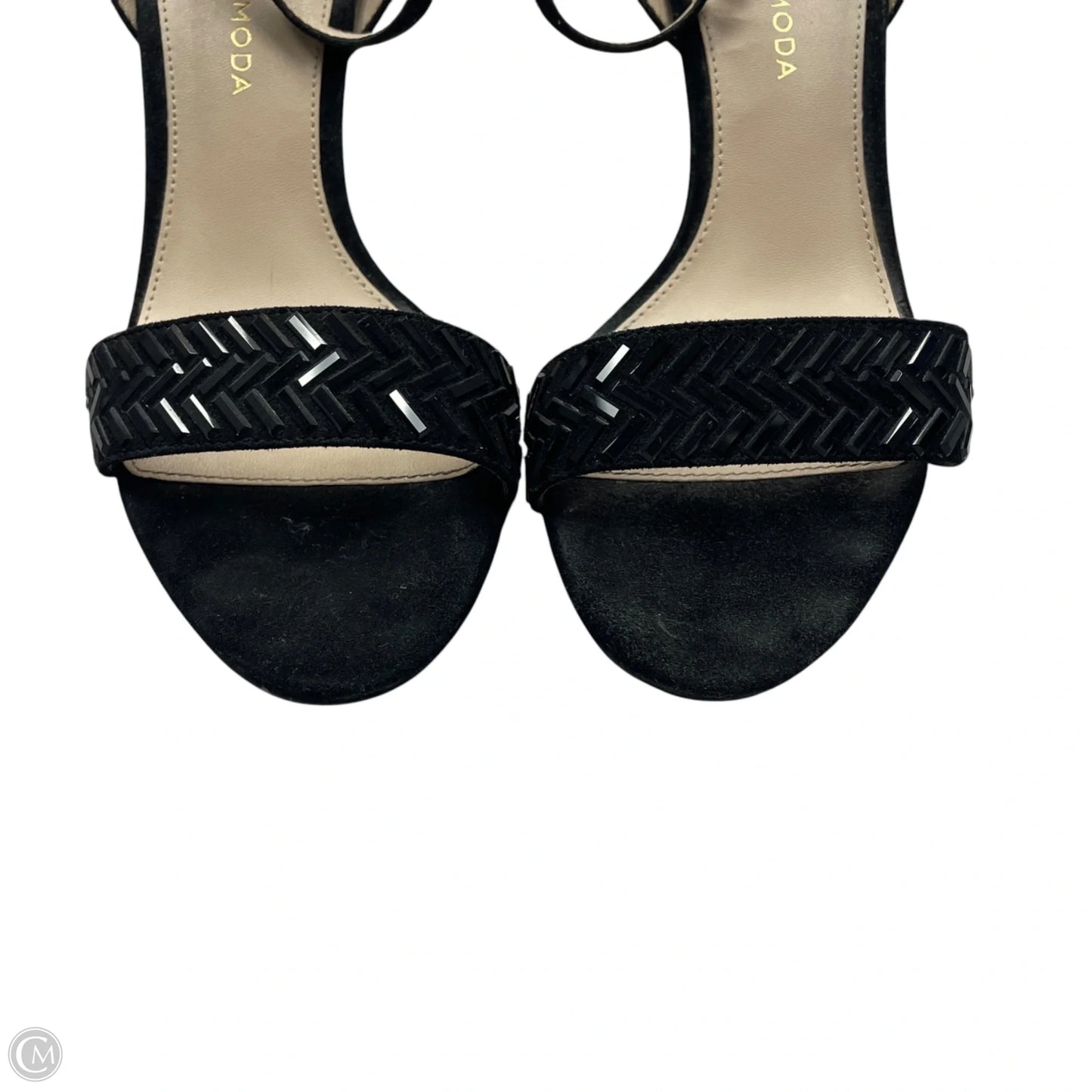 Sandals Heels Kitten By Clothes Mentor In Black, Size: 7