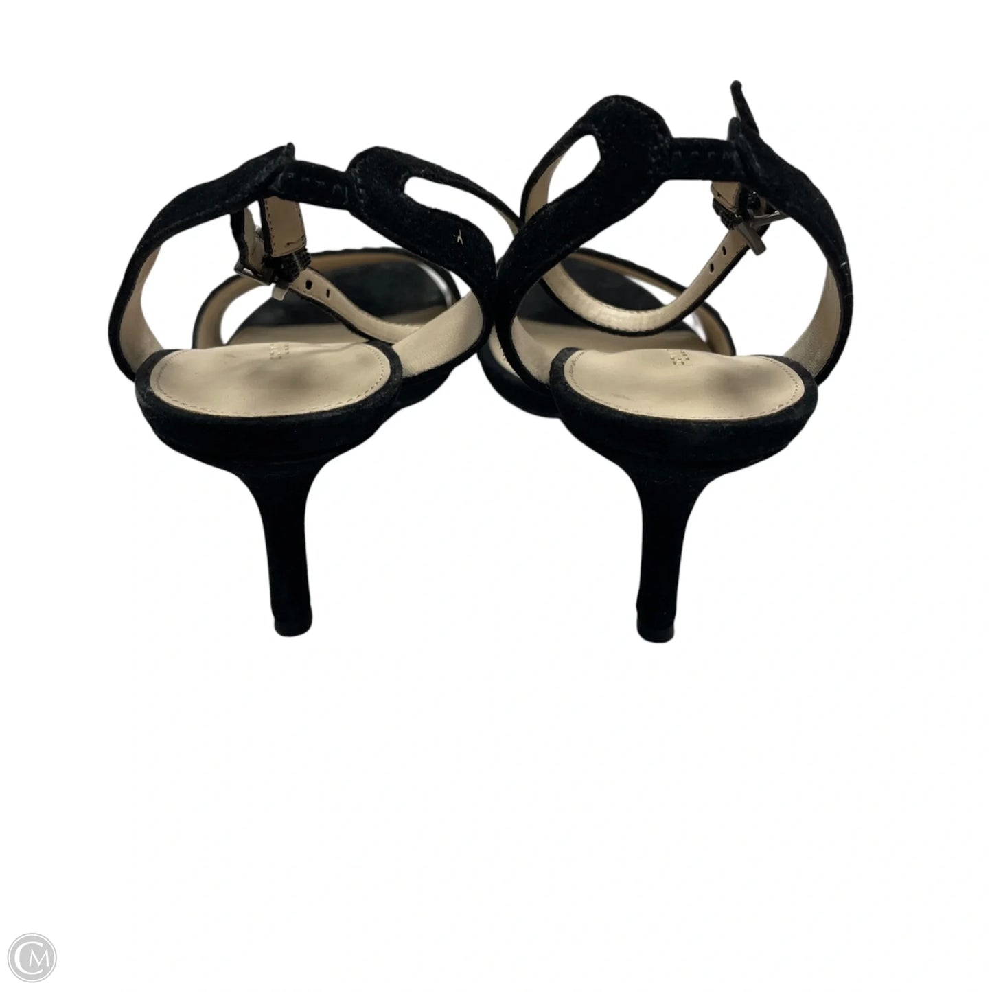 Sandals Heels Kitten By Clothes Mentor In Black, Size: 7