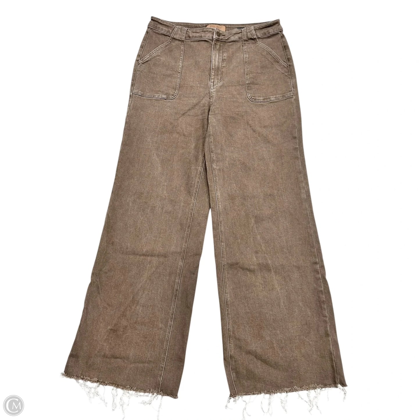 Jeans Wide Leg By Judy Blue In Brown Denim, Size: 14