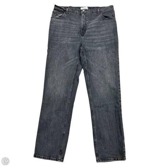 Jeans Straight By Abercrombie And Fitch In Black Denim, Size: 16