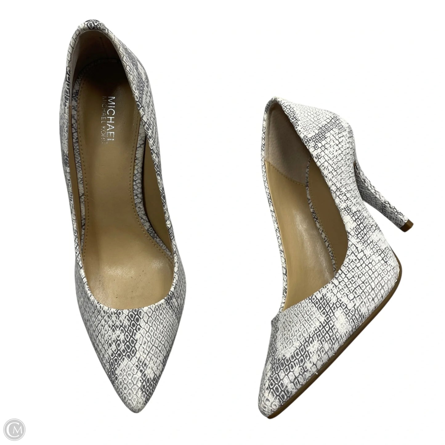 Shoes Heels Stiletto By Michael By Michael Kors In Grey & White, Size: 7.5