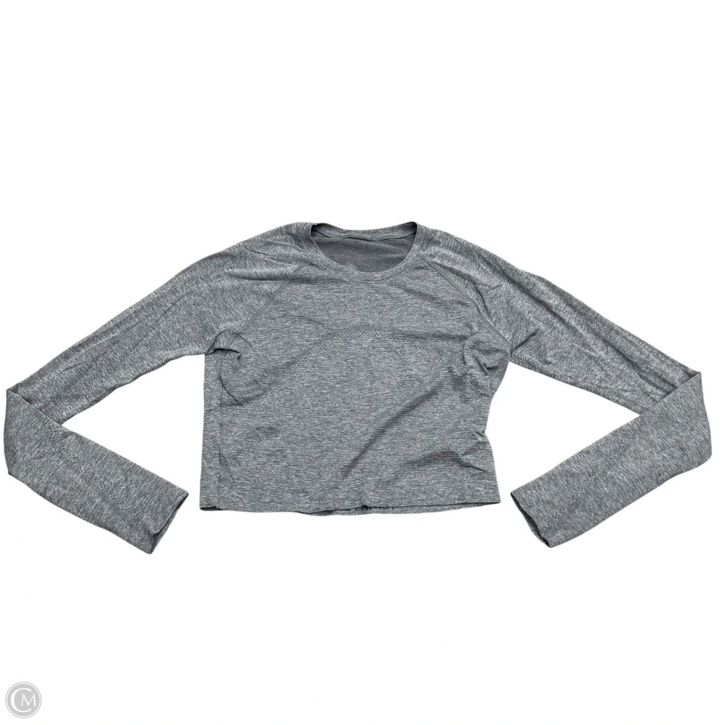 Athletic Top Long Sleeve Collar By Lululemon In Grey, Size: M