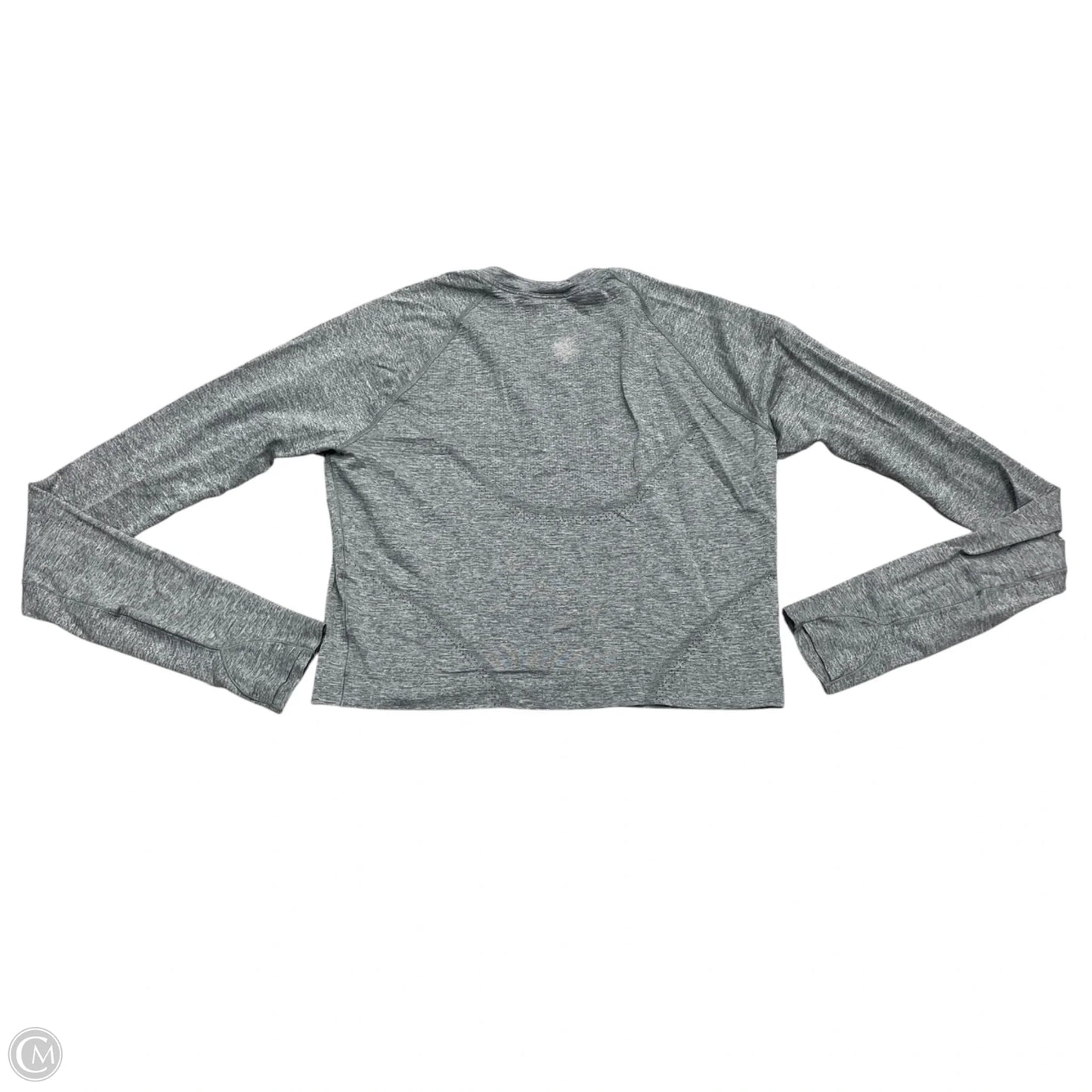 Athletic Top Long Sleeve Collar By Lululemon In Grey, Size: M