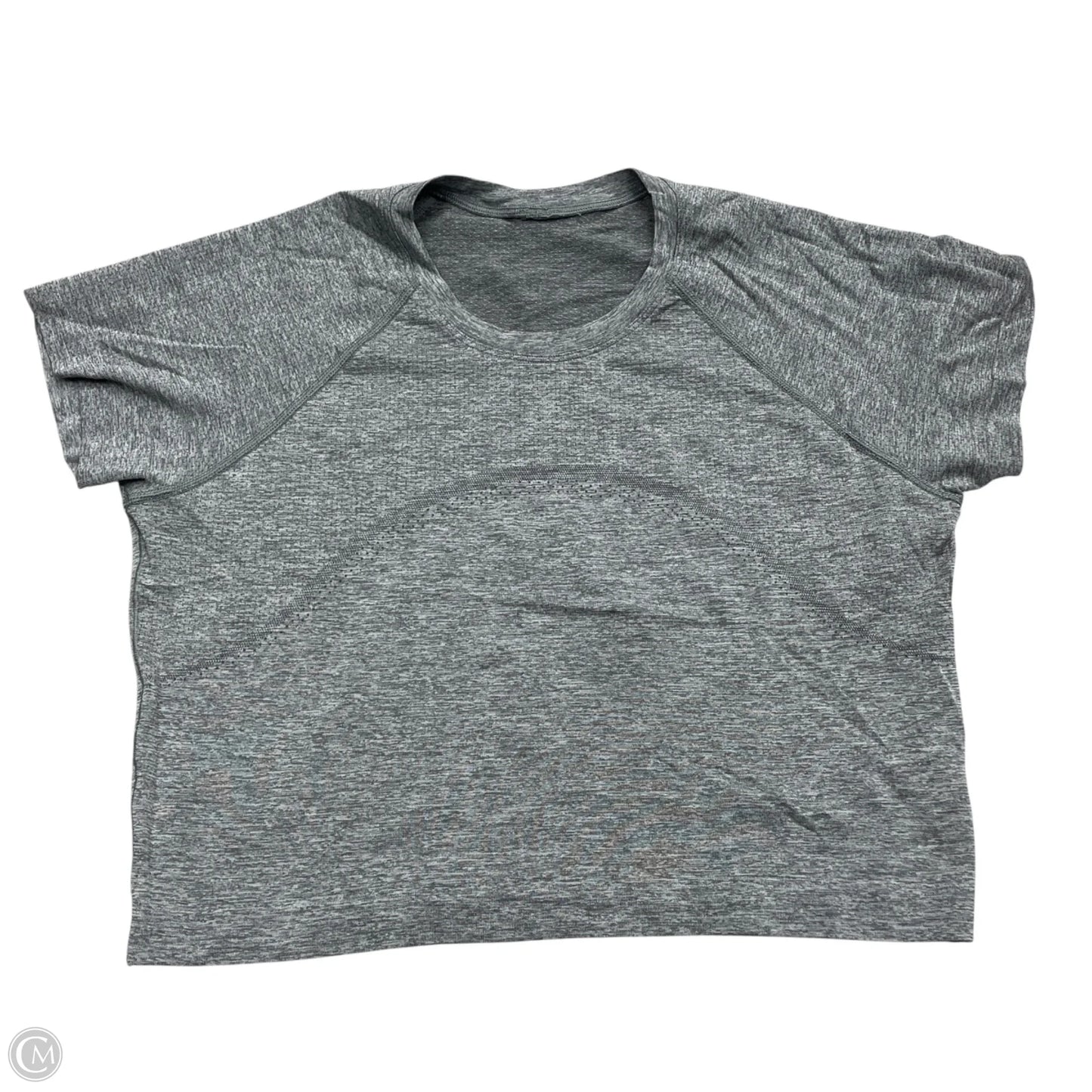 Athletic Top Short Sleeve By Lululemon In Grey, Size: M