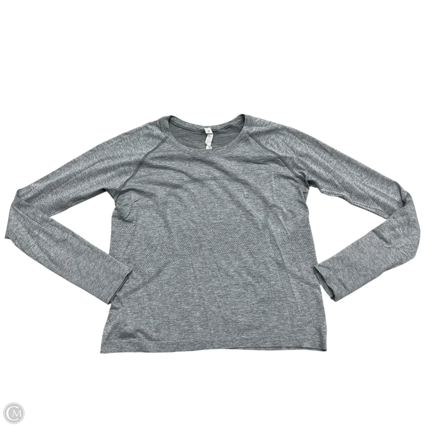 Athletic Top Long Sleeve Collar By Lululemon In Grey, Size: L